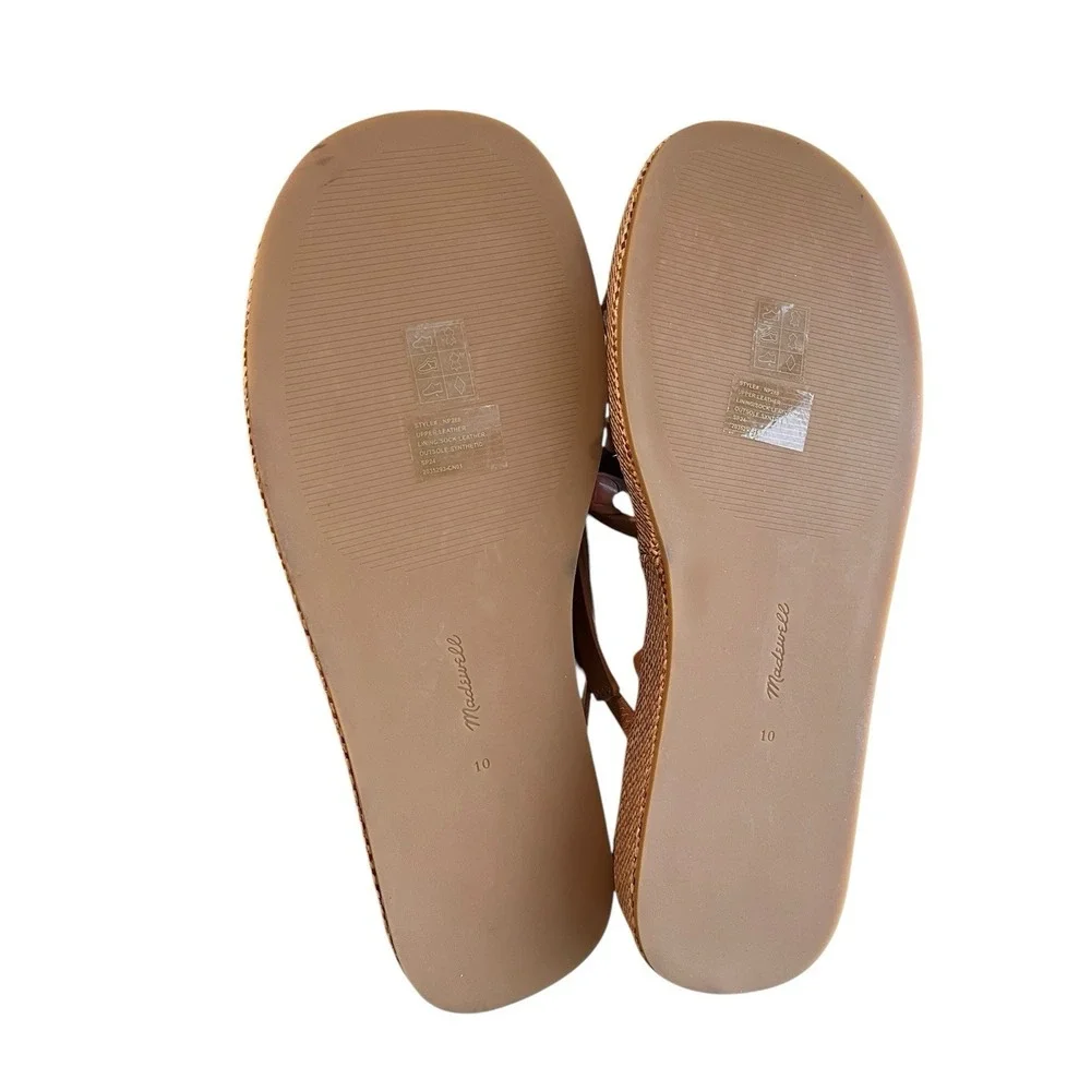 MADEWELL The Sabina‎ Raffia Flatform Sandal in Brown, Size 10